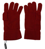 Dolce & Gabbana Red 100% Cashmere Knit Hands Mitten Mens Gloves - Zeiniez