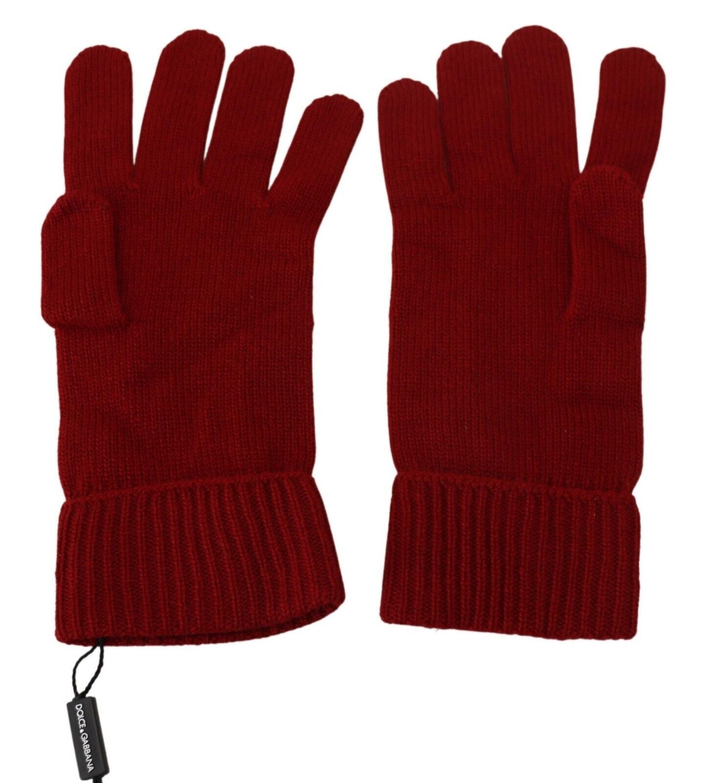 Dolce & Gabbana Red 100% Cashmere Knit Hands Mitten Mens Gloves - Zeiniez