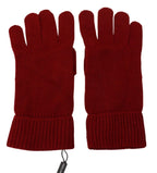 Dolce & Gabbana Red 100% Cashmere Knit Hands Mitten Mens Gloves - Zeiniez