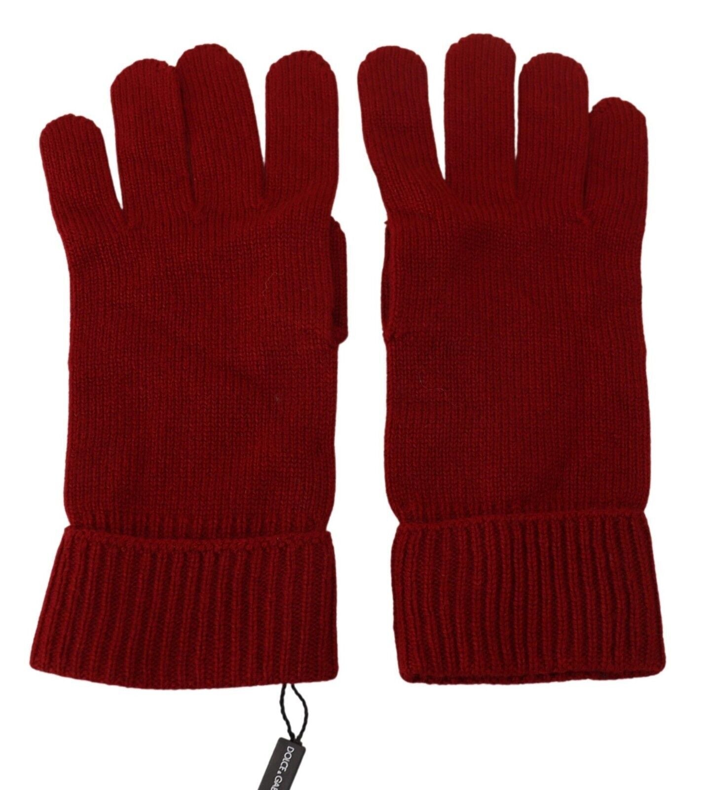 Dolce & Gabbana Red 100% Cashmere Knit Hands Mitten Mens Gloves - Zeiniez