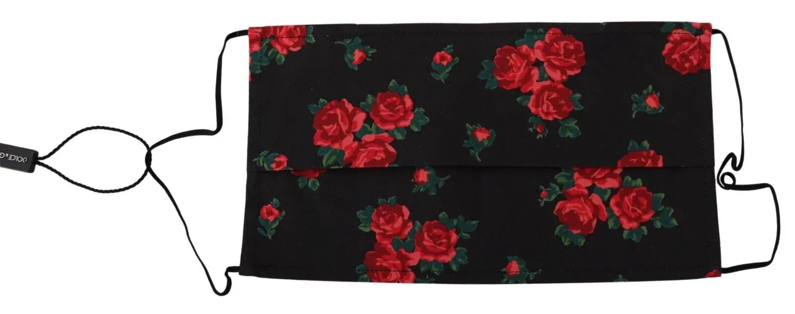 Dolce & Gabbana Black Floral Pleated Elastic Ear Strap One Size Face Mask - Zeiniez