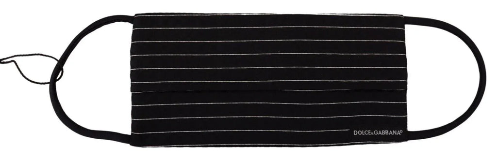 Dolce & Gabbana Black White Stripes Elastic Ear Strap One Size Face Mask - Zeiniez
