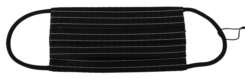 Dolce & Gabbana Black White Stripes Elastic Ear Strap One Size Face Mask - Zeiniez