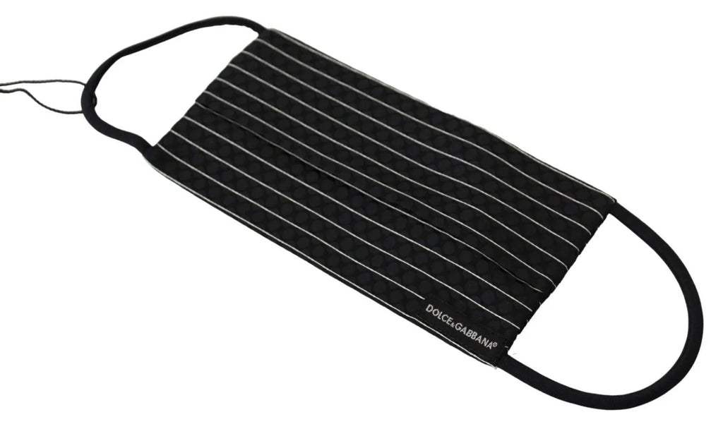 Dolce & Gabbana Black White Stripes Elastic Ear Strap One Size Face Mask - Zeiniez