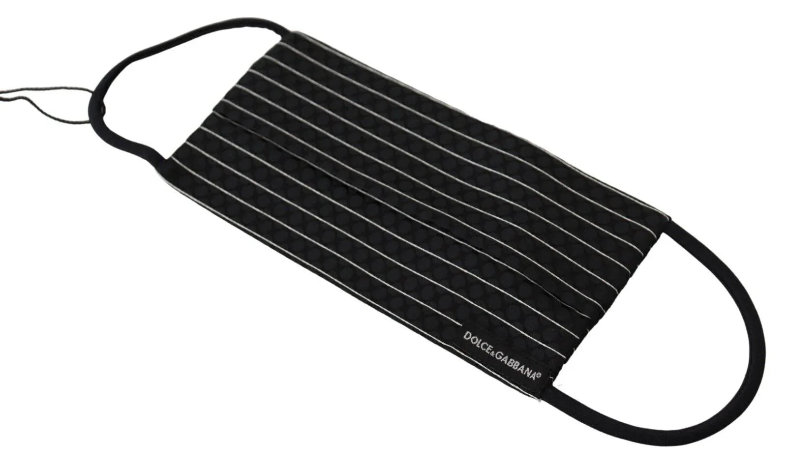 Dolce & Gabbana Black White Stripes Elastic Ear Strap One Size Face Mask - Zeiniez