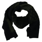 Dolce & Gabbana Black Green Knitted Men Neck Wrap Shawl Scarf - Zeiniez