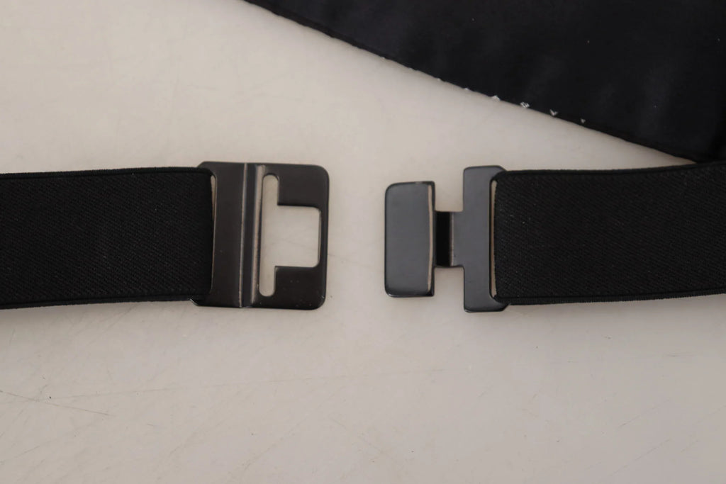 Dolce & Gabbana Black Polka Dot Wide Waist Men Belt Cummerband - Zeiniez