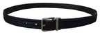Dolce & Gabbana Blue Jacquard Stripe Silver Buckle Belt - Zeiniez