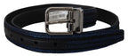 Dolce & Gabbana Blue Jacquard Stripe Silver Buckle Belt - Zeiniez