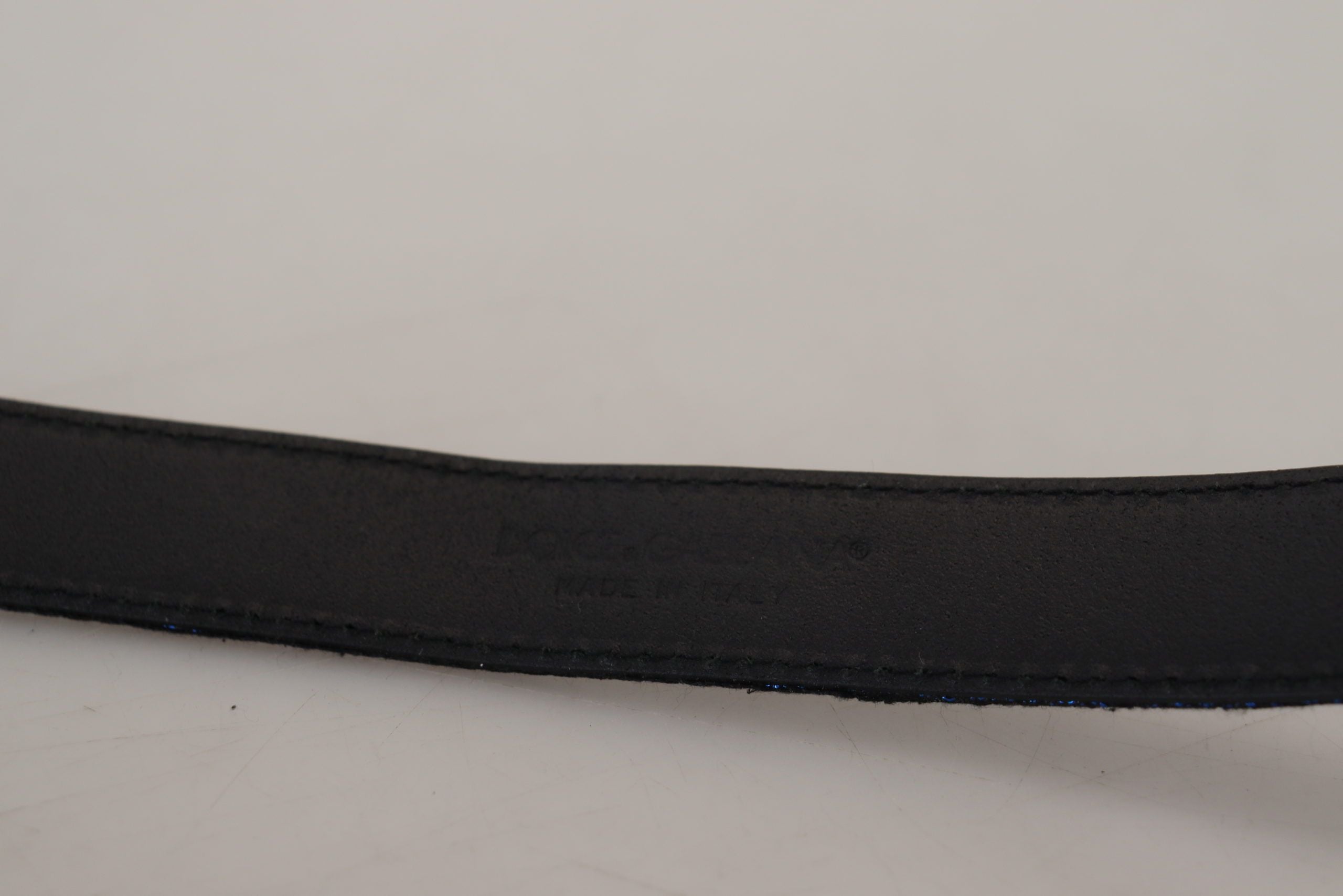 Dolce & Gabbana Blue Jacquard Stripe Silver Buckle Belt - Zeiniez