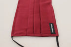 Dolce & Gabbana Maroon Silk Pleated Elastic Ear Strap One Size Face Mask - Zeiniez