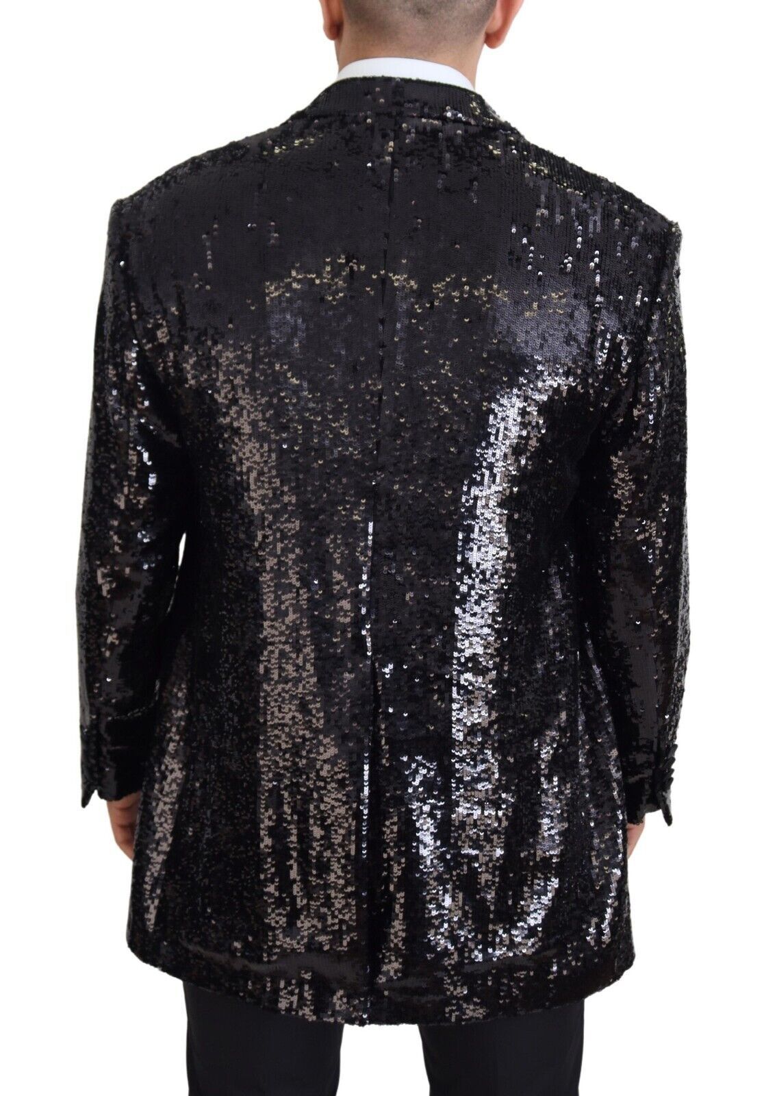 Dolce & Gabbana Black Sequined Cow Pattern Nylon Blazer - Zeiniez