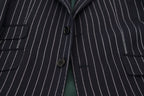 Dolce & Gabbana Dark Blue Stripe Wool Single Breasted Blazer - Zeiniez