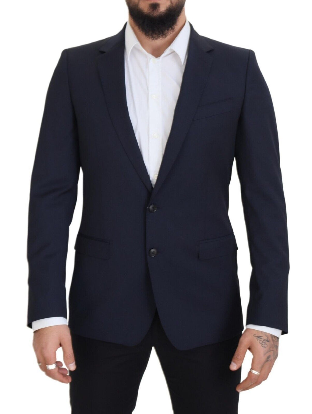 Dolce & Gabbana Dark Blue Wool Single Breasted MARTINI Blazer - Zeiniez