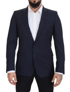 Dolce & Gabbana Dark Blue Wool Single Breasted MARTINI Blazer - Zeiniez