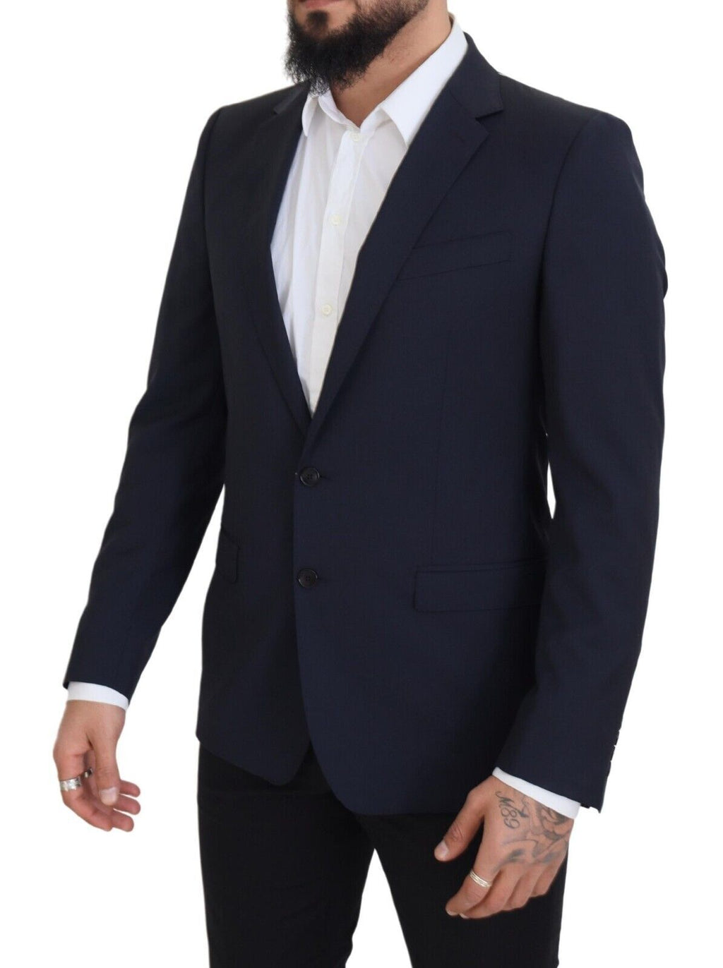 Dolce & Gabbana Dark Blue Wool Single Breasted MARTINI Blazer - Zeiniez