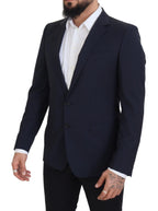 Dolce & Gabbana Dark Blue Wool Single Breasted MARTINI Blazer - Zeiniez
