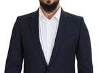 Dolce & Gabbana Dark Blue Wool Single Breasted MARTINI Blazer - Zeiniez