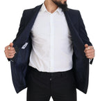 Dolce & Gabbana Dark Blue Wool Single Breasted MARTINI Blazer - Zeiniez