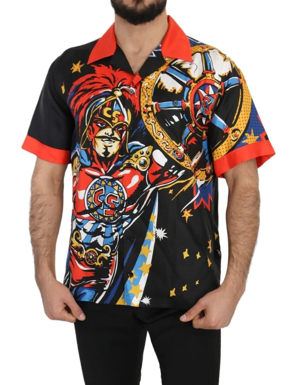 Dolce & Gabbana Multicolor Printed Short Sleeves Casual Shirt - Zeiniez