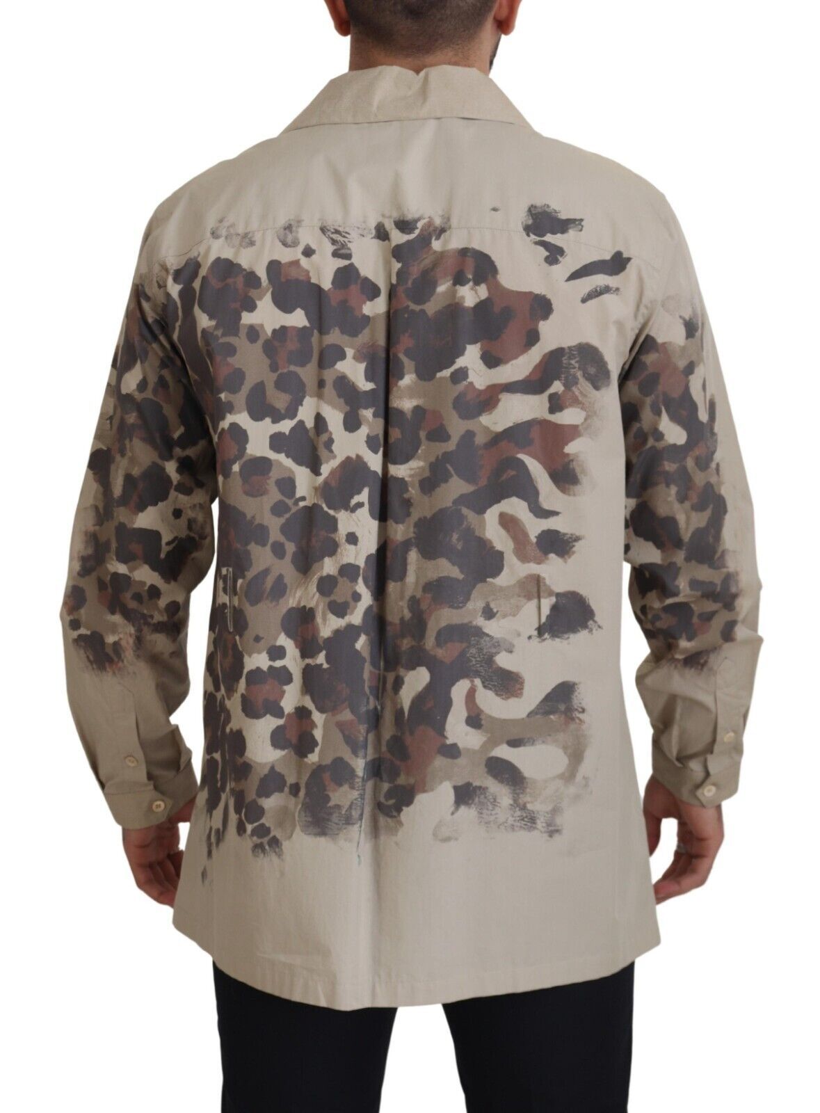 Dolce & Gabbana Beige Camouflage Cotton Long Sleeves Shirt - Zeiniez