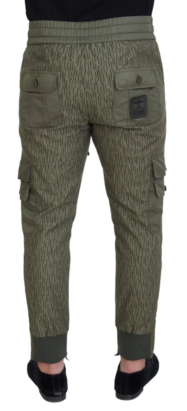 Dolce & Gabbana Green Striped Cargo Zipper Leg Men Trouser Pants - Zeiniez