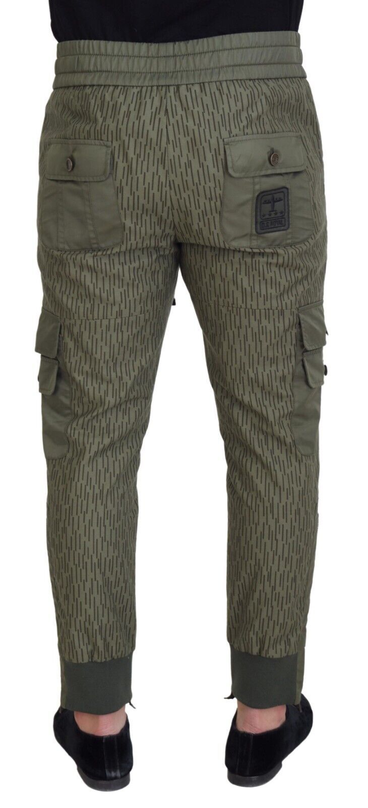 Dolce & Gabbana Green Striped Cargo Zipper Leg Men Trouser Pants - Zeiniez