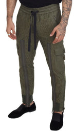 Dolce & Gabbana Green Striped Cargo Zipper Leg Men Trouser Pants - Zeiniez