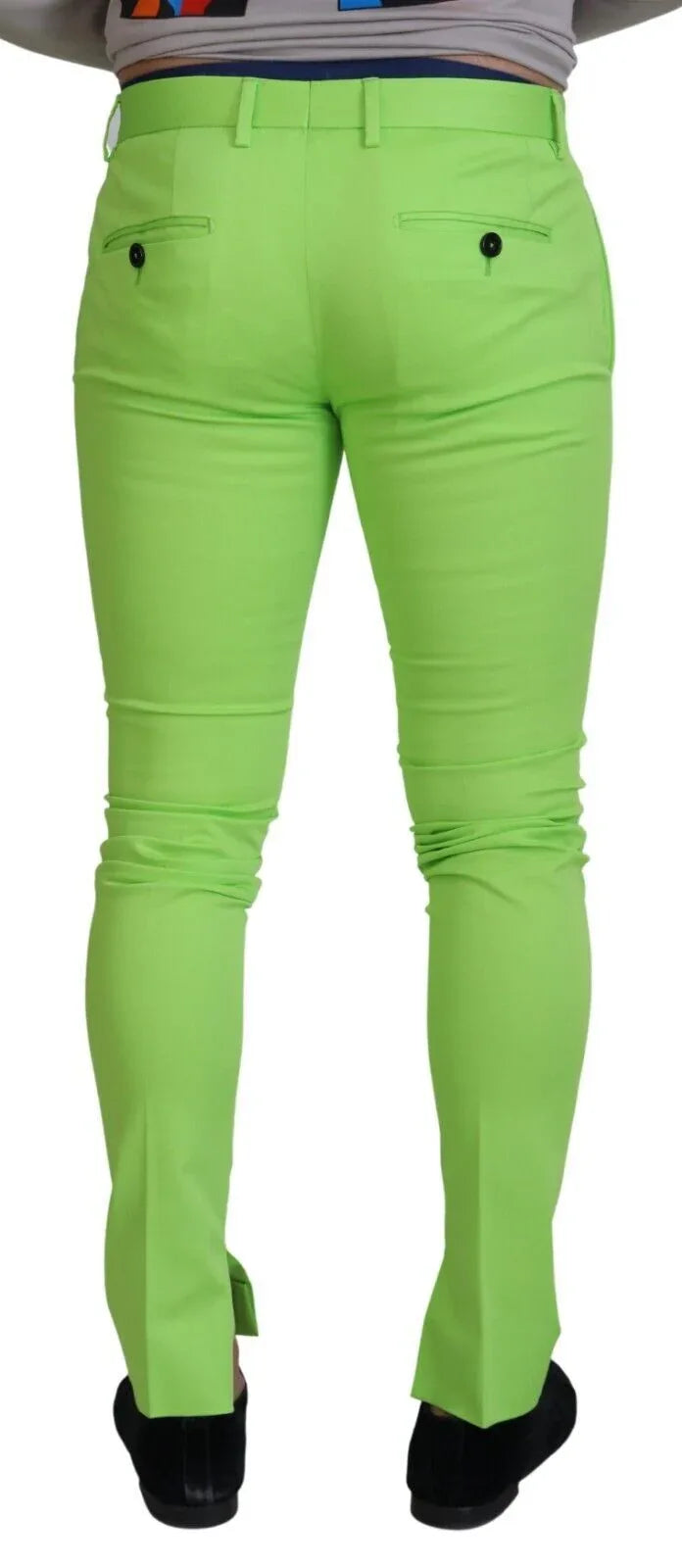 Dolce & Gabbana Light Green Cotton Skinny Men Trousers Pants - Zeiniez