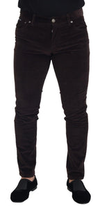 Dolce & Gabbana Brown Corduroy Men Casual Trouser Pants - Zeiniez