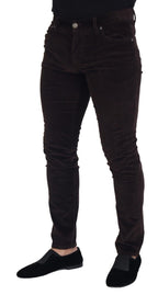 Dolce & Gabbana Brown Corduroy Men Casual Trouser Pants - Zeiniez