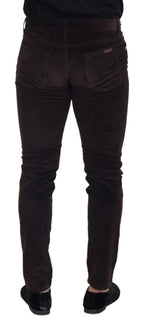 Dolce & Gabbana Brown Corduroy Men Casual Trouser Pants - Zeiniez