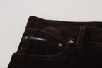 Dolce & Gabbana Brown Corduroy Men Casual Trouser Pants - Zeiniez
