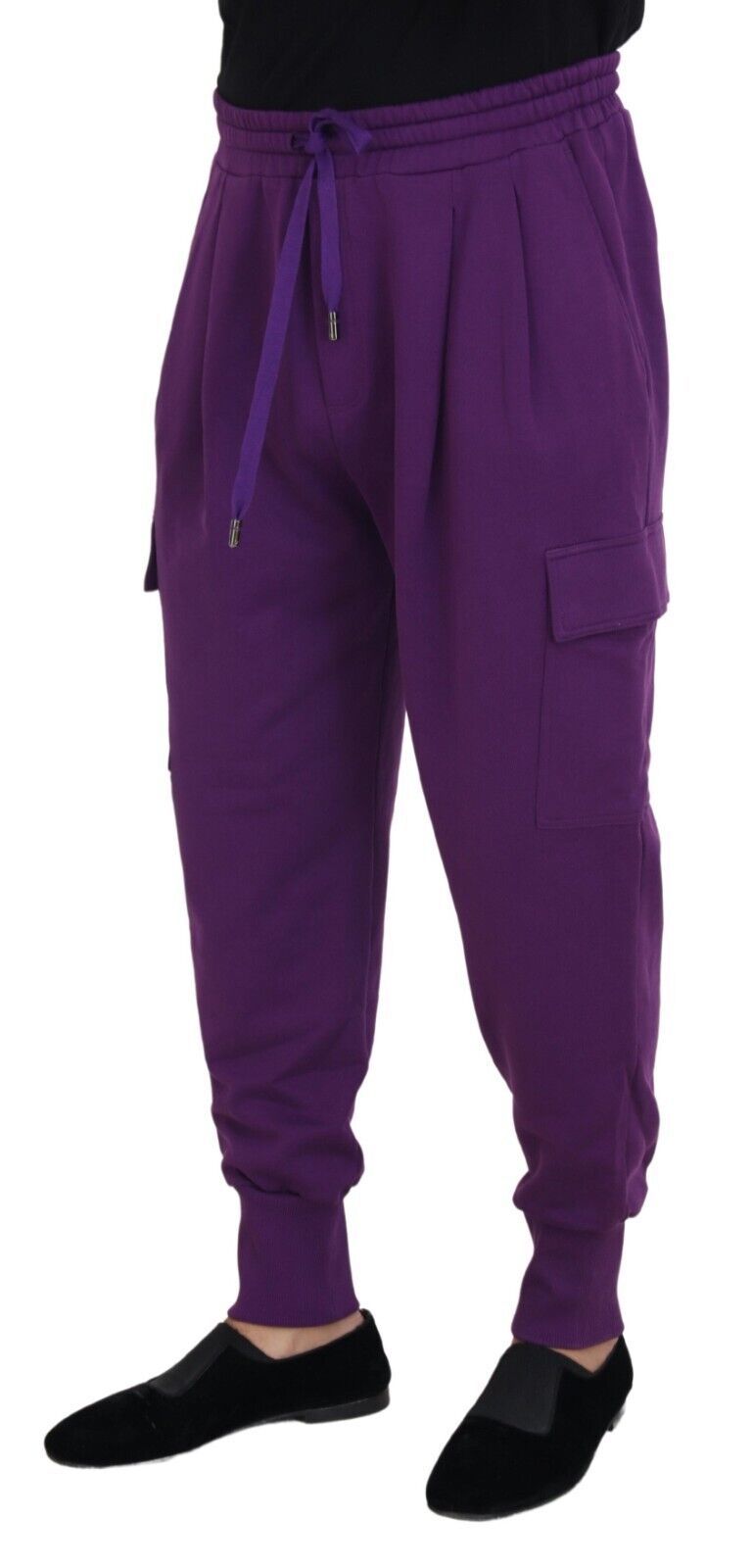 Dolce & Gabbana Purple Cotton Cargo Sweatpants Jogging Pants - Zeiniez