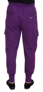 Dolce & Gabbana Purple Cotton Cargo Sweatpants Jogging Pants - Zeiniez