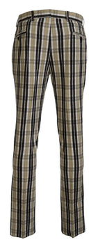 BENCIVENGA Multicolor Checkered Cotton Straight Fit Men Pants - Zeiniez