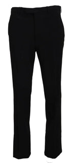 BENCIVENGA Black Straight Fit Men Formal Trousers Pants - Zeiniez