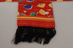 Dolce & Gabbana Multicolor DG Umbrellas Print Shawl Fringe Scarf - Zeiniez