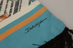 Dolce & Gabbana Multicolor Seashells DG Print Silk Shawl Fringe Scarf - Zeiniez