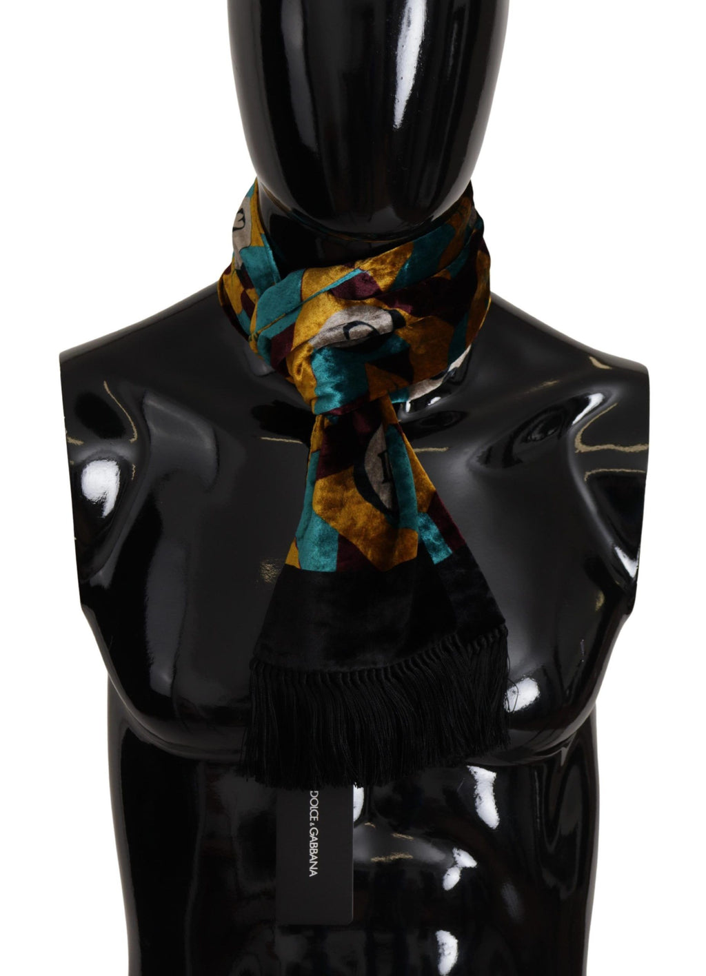 Dolce & Gabbana Multicolor DG Logo Print Shawl Wrap Fringe Scarf - Zeiniez