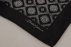 Dolce & Gabbana Black Geometric Patterned Square Handkerchief Scarf - Zeiniez