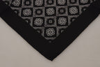 Dolce & Gabbana Black Geometric Patterned Square Handkerchief Scarf - Zeiniez