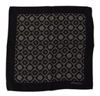 Dolce & Gabbana Black Geometric Patterned Square Handkerchief Scarf - Zeiniez
