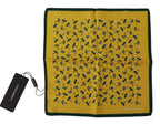 Dolce & Gabbana Yellow Printed DG Logo Square Mens Handkerchief Scarf - Zeiniez