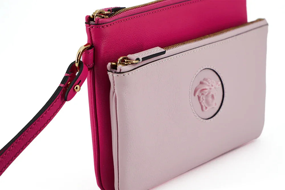 Versace Pink Calf Leather Pouch Bag - Zeiniez
