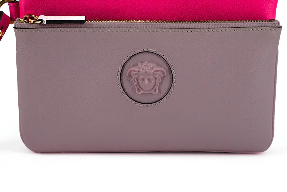 Versace Pink Calf Leather Pouch Bag - Zeiniez