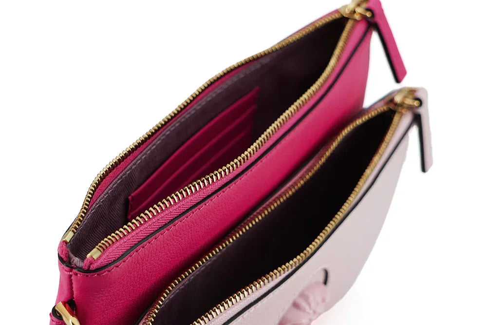 Versace Pink Calf Leather Pouch Bag - Zeiniez
