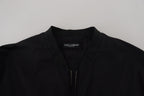 Dolce & Gabbana Black Nylon Logo Bomber Zipper Jacket - Zeiniez