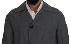 Dolce & Gabbana Gray Wool Plaid Long Trench Coat Jacket Trench Coat Jacket - Zeiniez