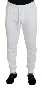 Dolce & Gabbana White Sport Logo Cotton Sweatpants Trousers Pants - Zeiniez
